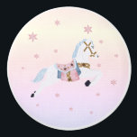 La Suite Nutcracker - Pomo de cerámica para caball<br><div class="desc">Estos adorables pomos de mesa de cerámica tienen el caballo de nuestra colección Nutcracker Suite. El fondo es un minúsculo punto de polka oscuro patrón de rosa y amarillo. Las estrellas brillan en el cielo. Hay otros personajes de la colección Nutcracker Suite en nuestra tienda.</div>