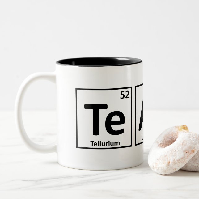 La tabla de elementos periódica enseña a la taza (Con donut)