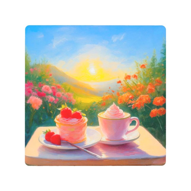 La tarde más dulce del día arte mural Metalizado (Anverso)