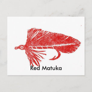 La tarjeta azul clásica de la mosca de trucha roja