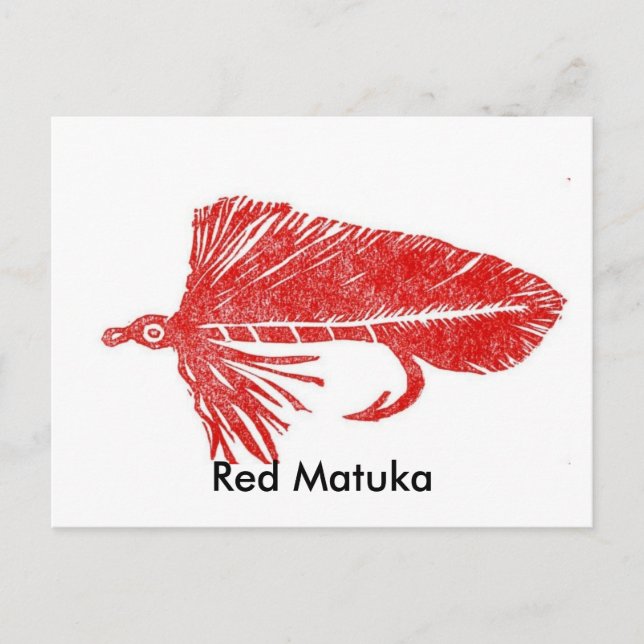 La tarjeta azul clásica de la mosca de trucha roja (Anverso)