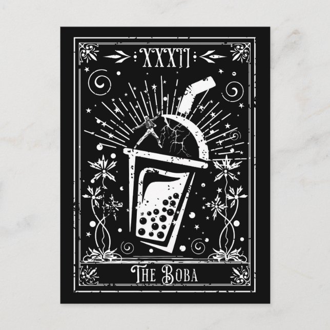 La tarjeta Boba Tea Tarot (Anverso)