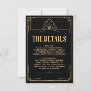 La tarjeta Boda de oro negro de los detalles Art D