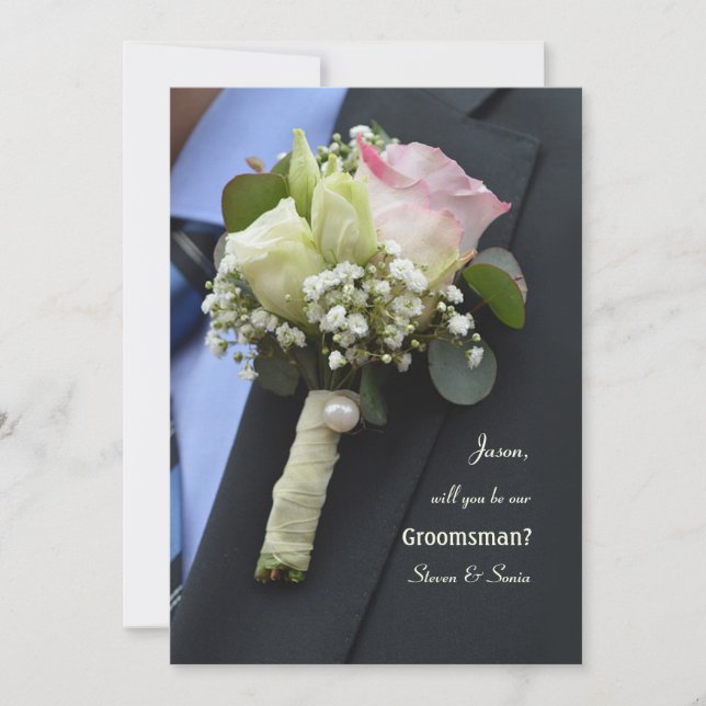 La tarjeta Boutonniere Groomsman (Anverso)