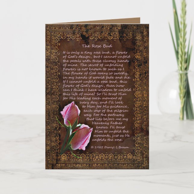 La tarjeta bud Rosa (Anverso)