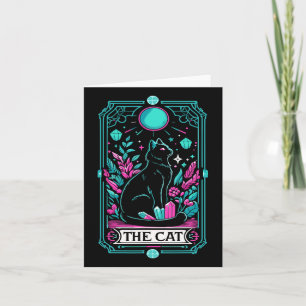 La tarjeta Cat Tarot Halloween Bruja Mystical Blac