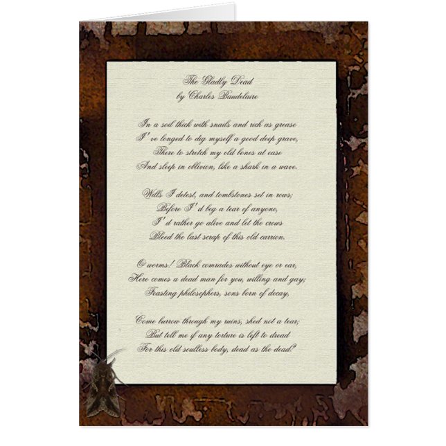 La tarjeta con mucho gusto muerta (Frente)