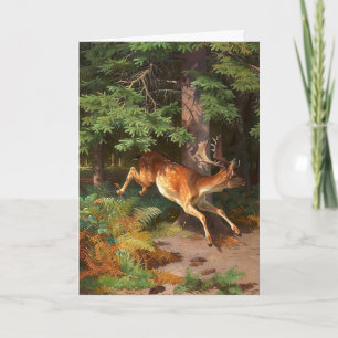 La Tarjeta Cute Red Deer In the Forest Blank