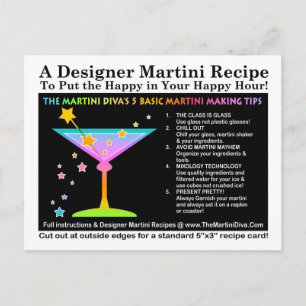 La tarjeta de 5 consejos básicos de Martini Diva