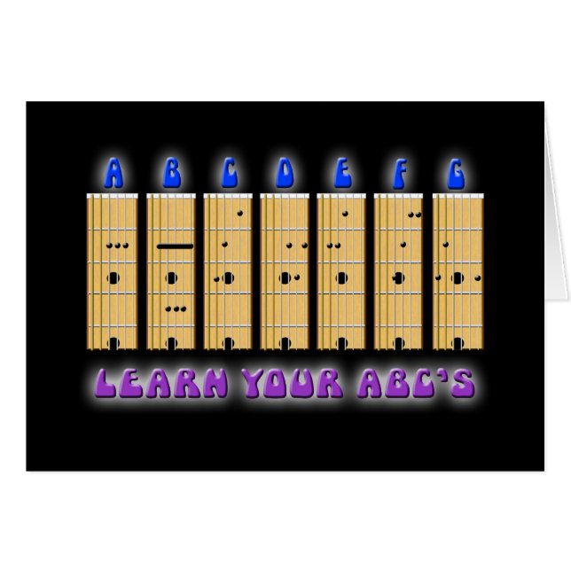 La tarjeta de ABC de la guitarra (Anverso (Horizontal))