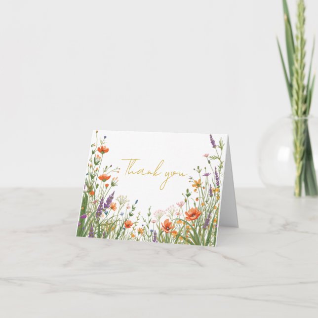 La tarjeta de agradecimiento de boda de prado de f (Anverso)