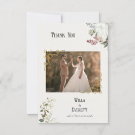 La tarjeta de agradecimiento de la Boda de Jardín 