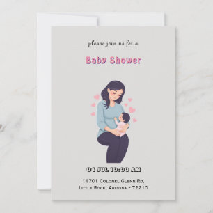 La tarjeta de Baby Shower de amor de madre con rec