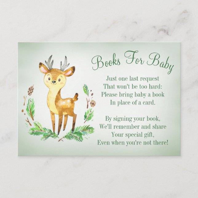 La tarjeta de Baby Shower Deer Woodland trae un li (Anverso)