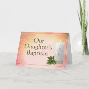 La tarjeta de bautismo de nuestra hija