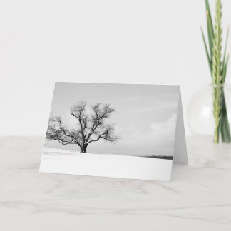 La tarjeta de bienvenida de un árbol en invierno