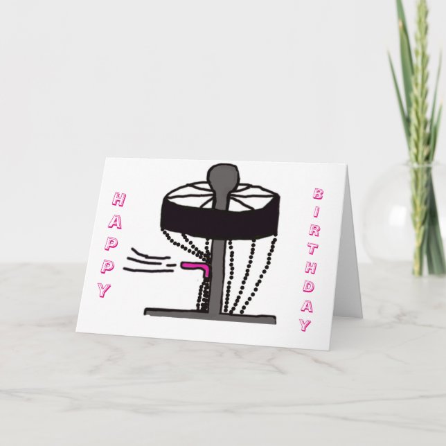 La tarjeta de bienvenida Happy Birthday Disk Golf (Anverso)