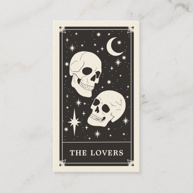 La tarjeta de boda Tarot de la Calavera de los Ama (Anverso)