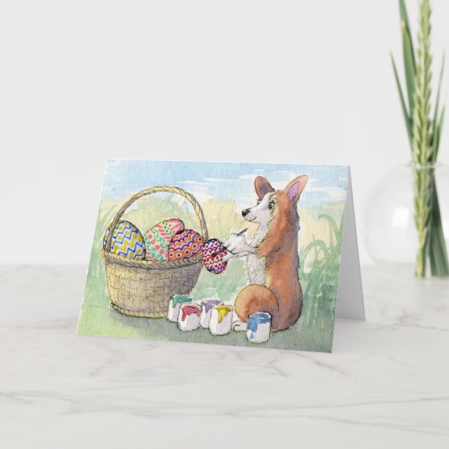La TARJETA de Corgi del protector de huevos (Anverso)