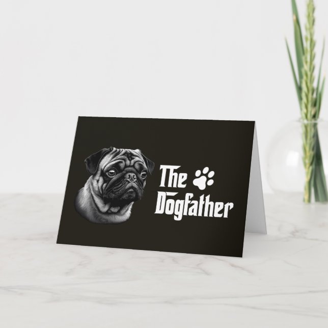 La tarjeta de cumpleaños de Dogfather Pug (Anverso)