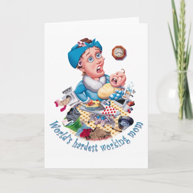 La tarjeta de cumpleaños de la madre más trabajado (Anverso)