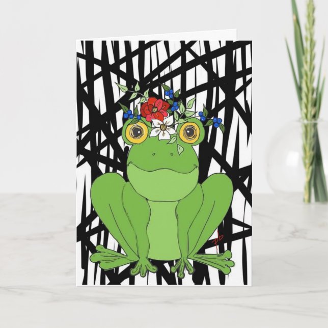La tarjeta de cumpleaños de Miss Froggy para una a (Anverso)