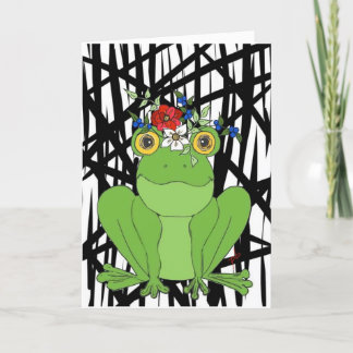 La tarjeta de cumpleaños de Miss Froggy para una a