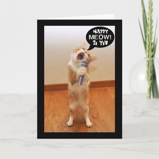 La tarjeta de cumpleaños del gato canto (Anverso)