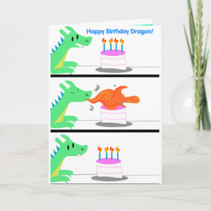 La tarjeta de cumpleaños Dragon ¡Graciosa!
