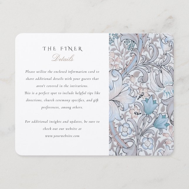 La tarjeta de detalles más fina Lilies William Mor (Anverso)