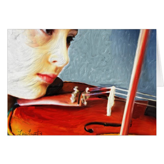 La tarjeta de estudiante del violín (Anverso (Horizontal))