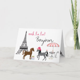 La tarjeta de felicitación de caballos de París de