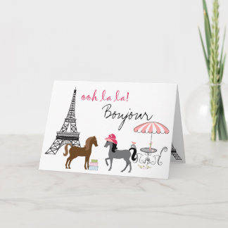 La tarjeta de felicitación de caballos de París de