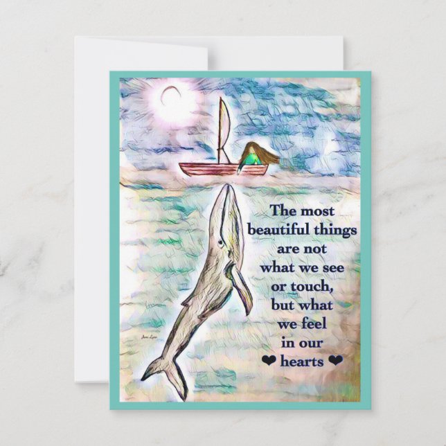 La tarjeta de felicitación de la pintura de ballen (Anverso)