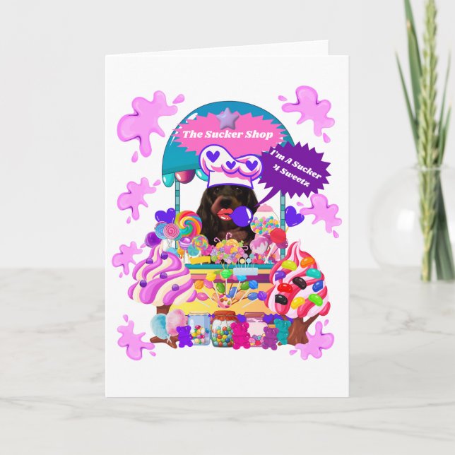 La tarjeta de felicitación de la tienda Lollipop & (Anverso)