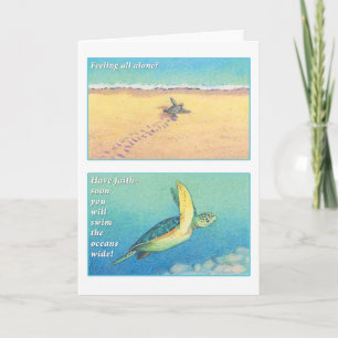La tarjeta de felicitación de la tortuga de mar