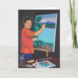 La tarjeta de felicitación del artista