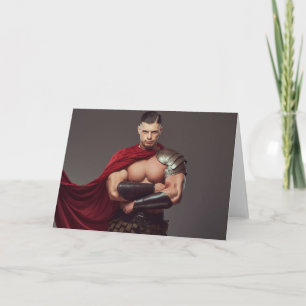 La tarjeta de felicitación gay gladiador
