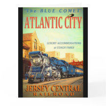 La tarjeta de felicitación grande del tren azul