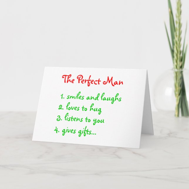 La tarjeta de felicitación perfecta para hombre (Anverso)