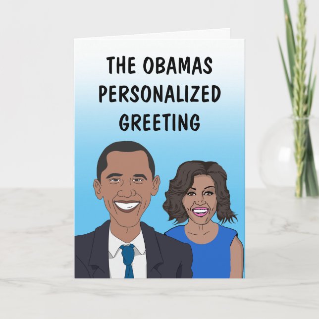 La tarjeta de felicitación personalizada de Obama (Anverso)