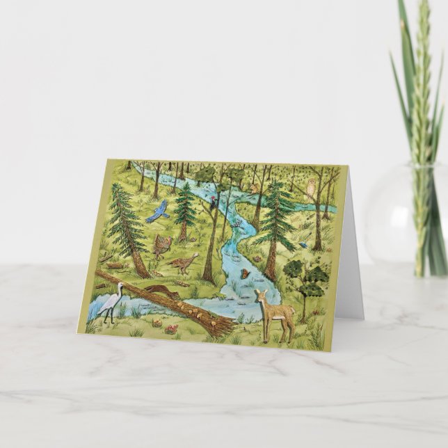 La tarjeta de felicitación plegada de Nature Prese (Anverso)