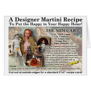 La tarjeta de felicitación Sidecar Cocktail Recipe