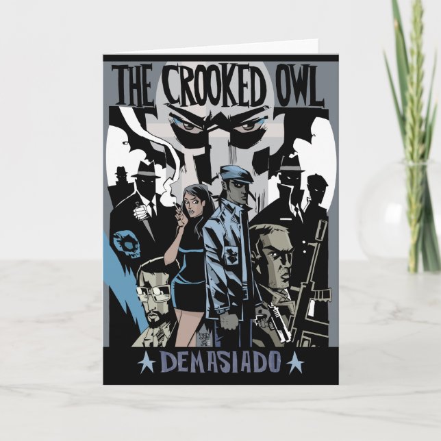 La tarjeta de felicitación torcida del búho (Anverso)