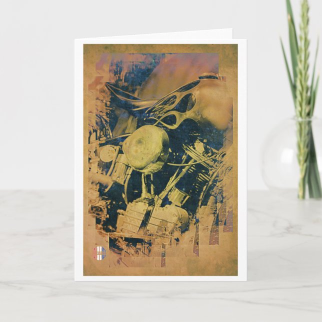 La tarjeta de felicitaciones artística del motor (Anverso)