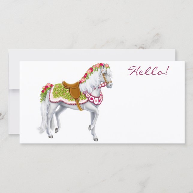 La tarjeta de fotos del caballo Rosa (Anverso)