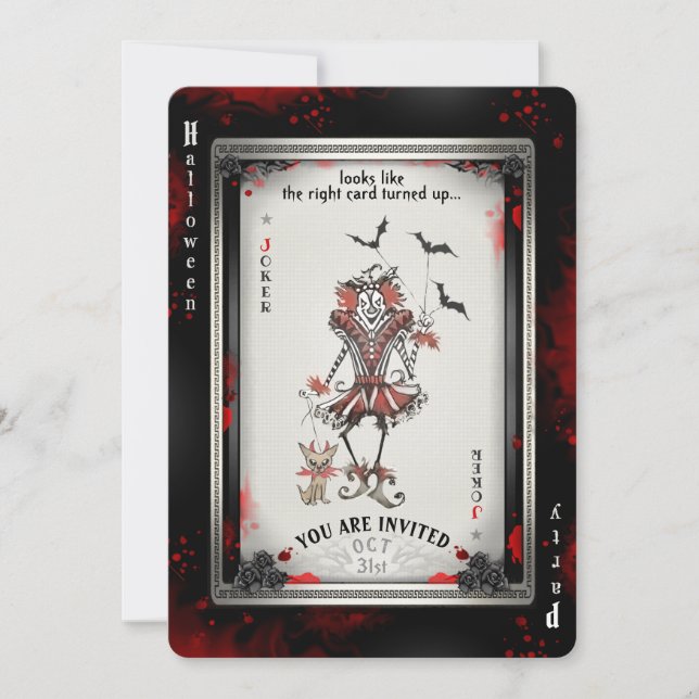 La tarjeta de halloween de bromista y perro pequeñ (Anverso)