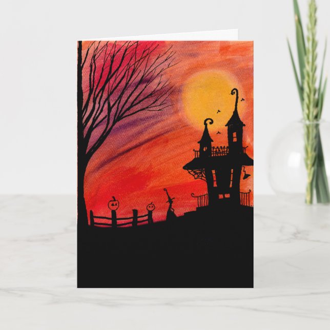 La tarjeta de Halloween de las brujas (Anverso)