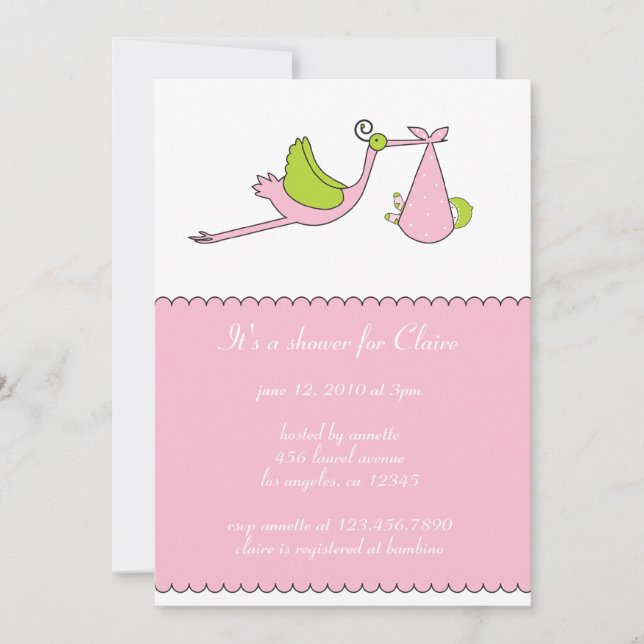 La tarjeta de invitación Baby Shower del Chica de  (Anverso)