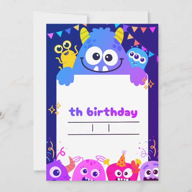 La tarjeta de invitación de cumpleaños de mi hijo  (Anverso)